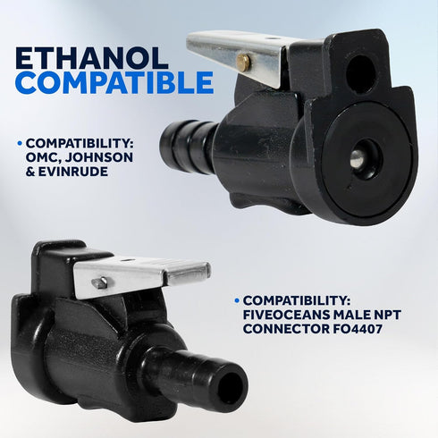 Five Oceans 5/16-Inch Barb Female Fuel Line Quick Connector, Compatible with Ethanol Blended Fuels