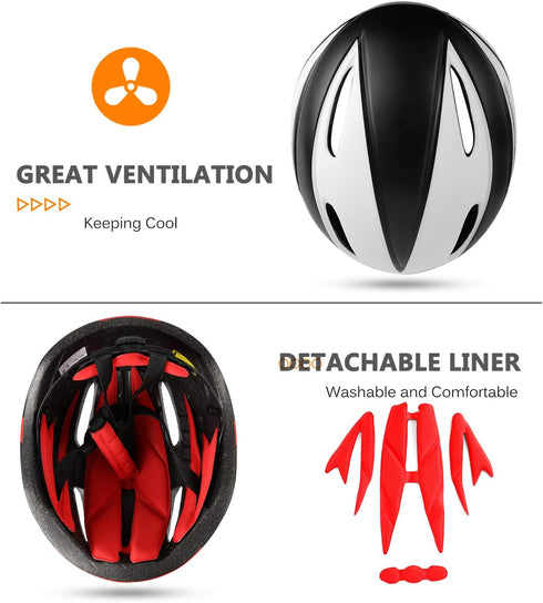 Shinmax Bike Helmet for Men Women, Adjustable Bicycle Helmet with Detachable Magnetic Goggles