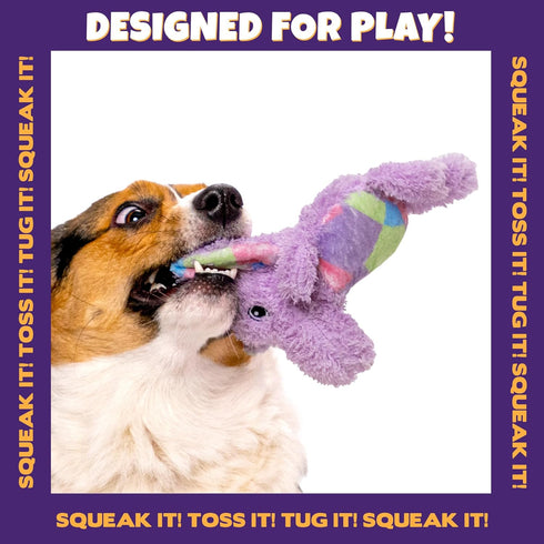 Pet Factory Logical Pet Patchwork Squeaky Plush Dog Toy, Randomly Selected - Bear or Elephant