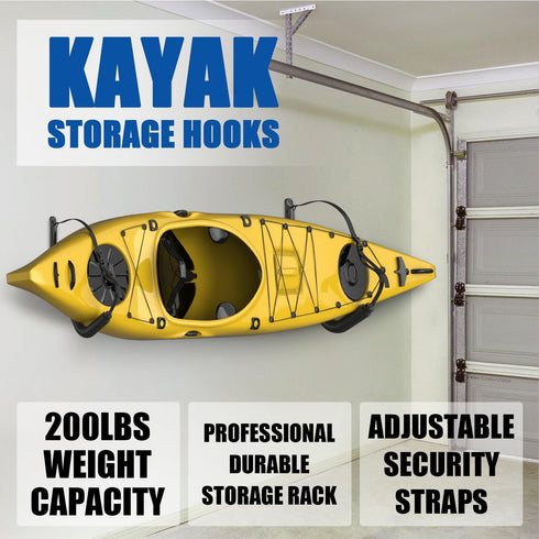 UNITEDPOWER Kayak Storage Racks, Heavy Duty Garage Hangers, Jumbo Wall Hooks for Canoe, Ladder, Bicycle, Folding