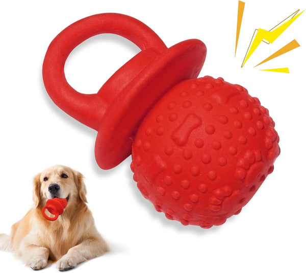 Novelty Squeaky Pacifier Dog Toys - Latex Chew Toys for Teething Puppies, Mild Chewing for Small, Medium, Large Dogs