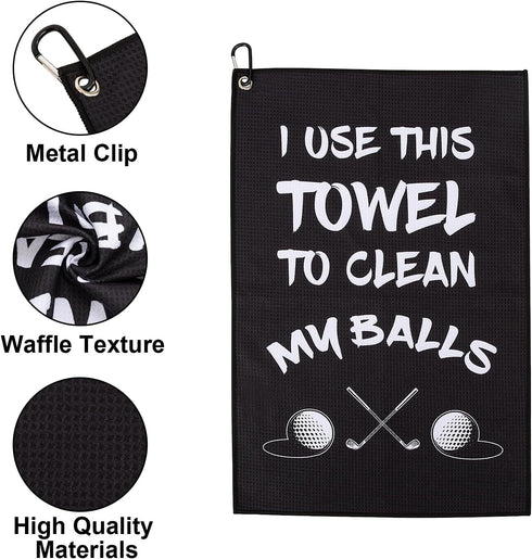 Golf Towel, Printed Golf Towels with Clip, Funny Golf Gifts for Men, Golfers, Birthday Gifts