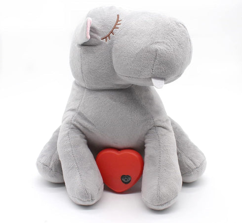 3T group Heartbeat Puppy Toy, Stuffed Animal with Heartbeat for Calming Sleep Aid and Anxiety Relief (Gray)