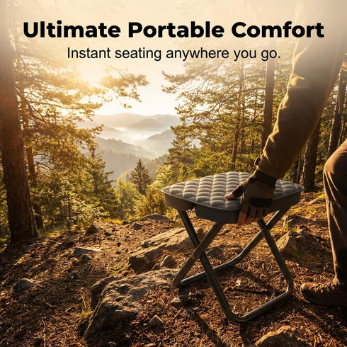 Backpack Foldable Stool Portable Folding Chair for Adults, Collapsible Camping Stool with Carry Strap & Storage Pouch