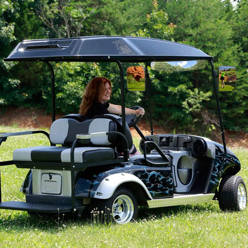 Panoramic Convex Golf Cart Mirror - Rear View Mirror for EZGO, Club Car, Yamaha Golf Carts