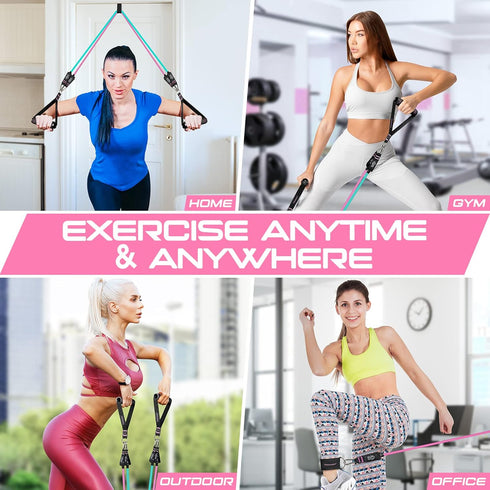 Resistance Bands Set with Handles, 150LBS Exercise Bands for Muscle Training, Ankle Straps for Men Women