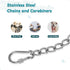 Dog Collar Safety Clip, Heavy Duty Chew Proof Prong Collar Backup Clasp, Stainless Steel Connector for Harness, 8in
