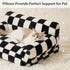 BFPETHOME Cat & Dog Couch Bed, Cute Checkered Pet Sofa for Small Pets, Non-Slip Bottom, Washable Cover (Black&White)