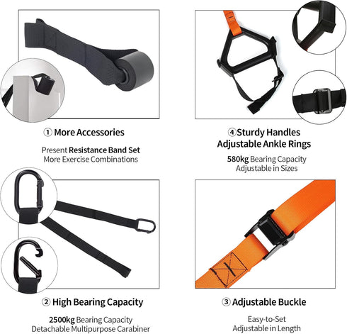 Moulyan Bodyweight Resistance Training Straps, Suspension Training Straps for Full-Body Workout, Home Gym Kit