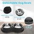 Large Stainless Steel Dog Bowls Set with No-Slip Base, Raised Edges for No Spill, for Small to Large Pets