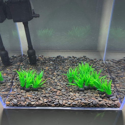 Smoothedo-Pets Aquarium Plants, 20pcs Small Size/1inch Tall Plastic Artificial Plant for Goldfish Waterscape.