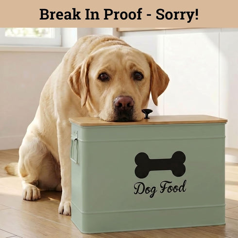 15 lb (50 100 lbs Dog Food Container Airtight Cup) Capacity with Metal Scoop - Cute Airtight Dog Food Storage Container