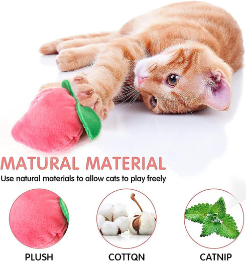 Cat Toys, Interactive Soft Durable Crinkle Sound Catnip Toys, Catnip Filled Mouse Cat Teething Chew Toy (Pack of 12)