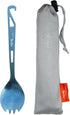 TiTo Bright Blue Titanium Bottle Opener Spork, Lightweight Portable Reusable Flatware for Camping, Hiking, Picnics