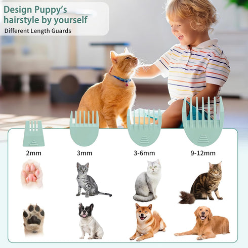 Trimmer Trimmer Grooming,4-in-1 Dog Hair Clippers Grooming Kit and Paw Nail Grinder Quiet,Dog for Rechargeable Cordless