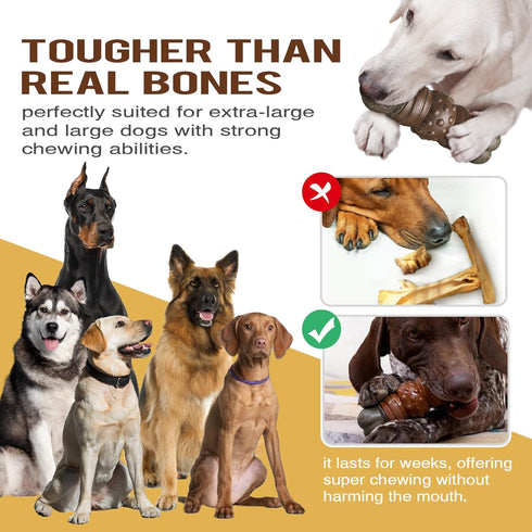 Dog Chew Toys for Aggressive Chewers, Tough Squeaky Interactive Toy for Medium/Large Dogs