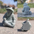 2Pcs Asian Japanese Sandstone Sitting Fishing Figurines, Mini Fisherman Statue Vintage Ornament for Fish Tank Garden