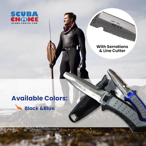 Scuba Choice Diving Low Volume Blunt Tip BCD Knife, Compact Safety Knife, Blue, 2-3/4" Stainless Steel Blade
