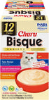 INABA Churu Bisque for Cats, Creamy Lickable Purée Side Dish with Vitamin E, 1.4 Ounces per Pouch, 12 Pouches