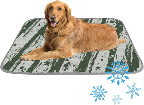 Generic Dog Cooling Blanket Ice Silk Cooling Mat for Bed Minimalist Striped Print