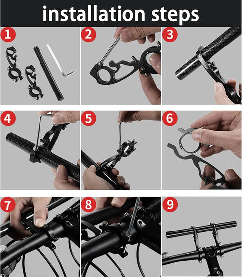 XNX Bicycle Double Handlebars Extender Aluminum Alloy Bracket Accessories for 20mm-32mm Bars Caliber