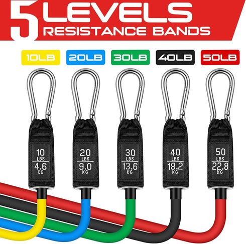 RENRANRING Resistance Bands for Working Out, 150LBS Set with Handles, Ankle Straps for Muscle Training