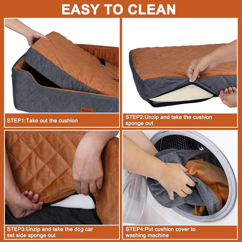 55 lbs 2 2 Large Dog Car Seat for Medium/Large Dog Under - Elevated Booster Car Seat for Small Dogs,Removable