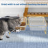 Elevated Double Cat Bowls, 5.7" Pets Water and Food Bowl, 15° Tilted Transparent Raised Dishes with Iron Stand, Rose