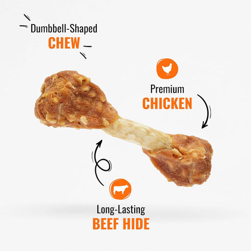 Good'N'Fun Chicken Flavored Rawhide Dumbbells for Small Dogs