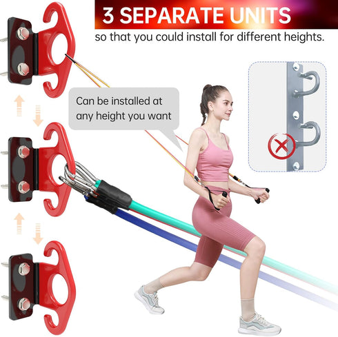 Resistance Band Wall Anchors, Workout Wall Mount Anchor for Strength Training, Fitness, Physical Therapy