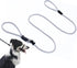 Multifunctional Figure 8 Padded Head Halter, Walking Training Leather Stopper Rope Slip Lead Dog Leash Muzzle (Grey)