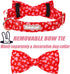 Valentine's Day Dog Collar with Bow Tie, Adjustable Pink Red Love Collar for Small Medium Large Boy & Girl Dogs, L-Neck