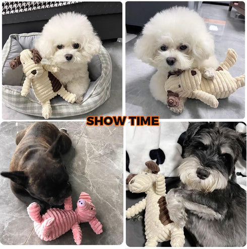 5 Pack Tough Dog Toys Assortment Bundle, Stuffed Squeaky Dog Toys, Squeak Toy for Medium Large Dogs, Puppy Pet Mutt