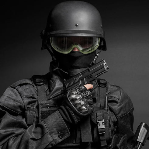 Qavctw Tactical Goggles, Airsoft Safety Glasses with Clear Lens for Shooting Hunting Paintball