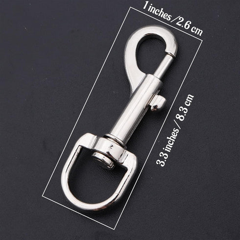 Hanlongyu 12 Pcs Swivel Snap Hooks, Metal Heavy Duty Dog Leash Clasp, Stainless Steel Multipurpose Keychain Clip