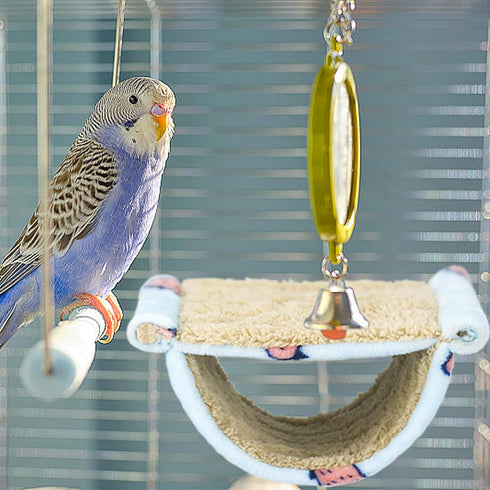 Bird Tent Bed for Cage, Hanging Hammock Snuggle Hut Perch for Parakeet, Budgies, Cockatiels, Conures