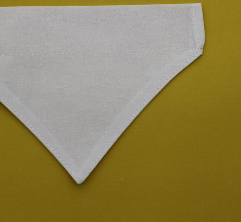 2 Pack Blank Dog Collar Bandana, White Cotton for Small Pets