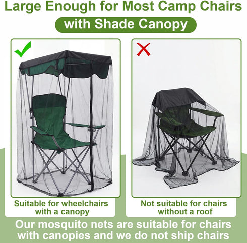 63" 32 35 Inch Yahenda H Mosquito Net Cover for Canopy Chair, Bug Barrier Mesh Tent Netting with x Waterproof Roof