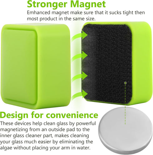 Magnetic Aquarium Glass Algae Scrapers, Compact and Scratch-Free Cleaner for Fish Tank