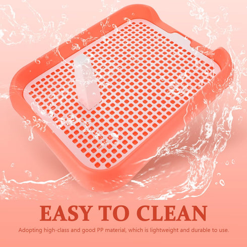 Mikikit Dog Potty Tray Toilet, Pet Toilet Training Potty Tray Portable Dog Litter Box Pad with Grid Puppy Trainer Pan