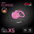 FLEXI New Classic Retractable Dog Leash (Cord), Ergonomic, Durable and Tangle Free Pet Walking Leash for Dogs Up to 18 lbs, 10 ft, Extra Small, Pink