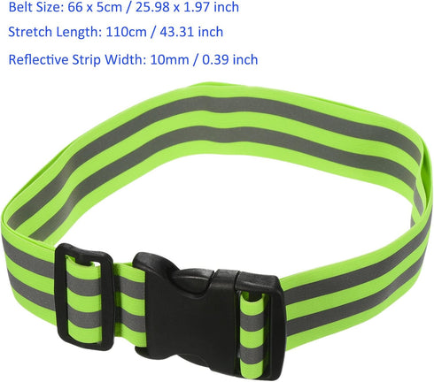 Reflective Belt Bands - High Visibility Safety Reflector Tape Gear, Green (26x2 Inch), Apply to Cycling Running Night