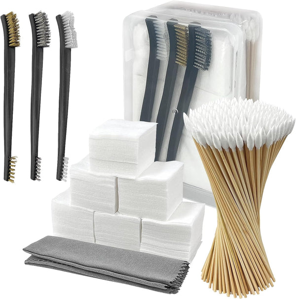 Universal Gun Cleaning Kit, 2 X 2 Inches Gun Cleaning Patches, 6 Inches Gun Cleaning Swabs, Reusable Form Swabs, 3 Pcs