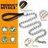 Heavy Duty Metal Dog Leash, 6 FT Chew Proof Pet Leash Chain with Soft Padded Handle for Large & Medium Size Dogs (6 FTx3 mm (30-120 lbs))