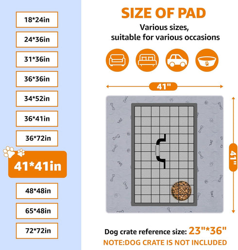 2Pack 41x41 Washable Puppy Pads , Reusable Pee Pads for Dogs, Absorbent Whelping Pads with Bone Print, Waterproof Dog