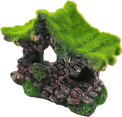 Aquarium Decoration House, Resin Hollow Hideout, Fish Tank Accessories Cave Ornament for Small Fish