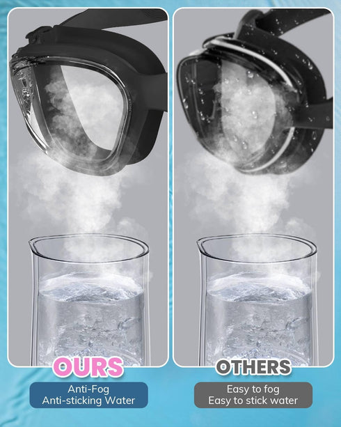 Swimming Goggles 2 Pack, Professional Anti Fog No Leaking UV Protection Swim Goggles for Adult Youth