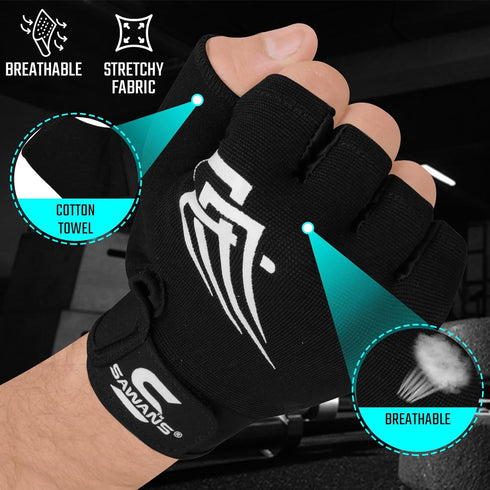 SAWANS Weight Lifting Workout Gloves Lightweight Breathable Padded Palm Protection Gym Gloves Non-Slip Silicone Grip