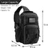 Pack Backpack Rover Sling Tactical Shoulder Sling Bag with Bottle Holder Crossbody Chest Bag, Black with Grey Patch