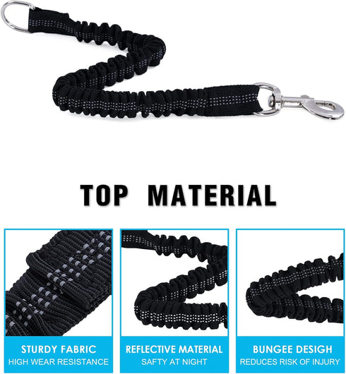 Long Dog Leash with Reflective Threads, 15FT 20FT 30FT 50FT Heavy Duty Bungee for Small Medium Large Dogs, Shock